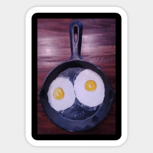 Fried eggs in a skillet Sticker